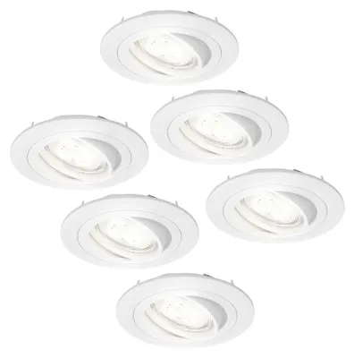 Produktbild von Ledvion 6er Set LED Einbaustrahler Rund Weiss 3W dimmbar Kaltweiss