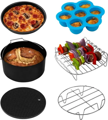 Produktbild von Cosori Heißluftfritteusen Zubehör 6er Set für 5.5 L Modelle, geeignet auch für alle anderen Marken