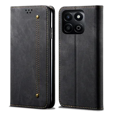 Produktbild von Hülle für Honor Play 60 Plus/Honor 200 Smart Leder Brieftasche Flip Bookstyle Schutzhülle mit Standfunktion Schwarz