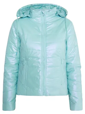 Produktbild von Damen Jacke grün Größe M gefüttert mit Stepp-Look und abnehmbarer Kapuze