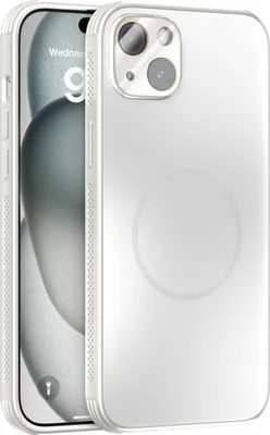 Image de Coque magnétique pour iPhone 15 Plus, coque mate PC+TPU avec protection des lentilles, coque résistante aux chocs avec dissipation de la chaleur Blanc