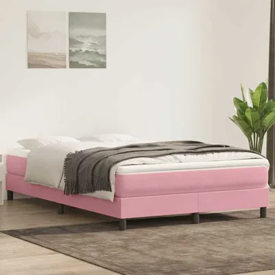 Zdjęcie produktu dla Maison Exclusive - Łóżko Box Spring bez materaca Różowe 140x220 cm Aksamit