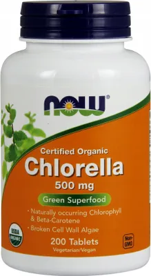 Produktbild von NOW Foods Chlorella 500mg 200 tabletek