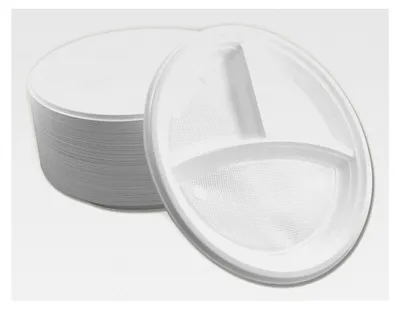 Produktbild von 100 Stück 3-geteilte Menüteller Mehrweg Ø 22 cm