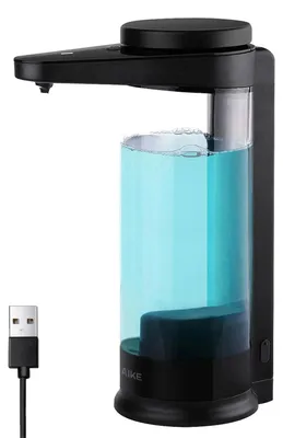 Obrázok produktu pre Dávkovač tekutého mydla, dobíjateľný cez USB, nastaviteľné dávkovanie, čierny, áno