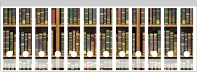 Produktbild von Wallario Ordnerrücken Sticker, selbstklebend für breite Ordner, 12 Stück, Motiv Bibliothek - Regal voller alter Bücher