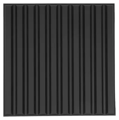 Produktbild von 3D Wandpaneele - PVC Quadratische Fliesen - 12er Pack - Strukturierte Oberfläche - Modernes Design - Für Innenwände - Schwarz