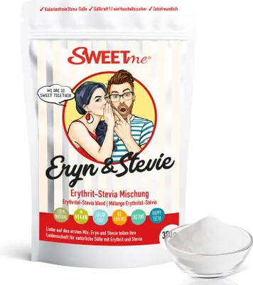 Produktbild von SWEET ME Eryn & Stevie - Erythrit Stevia Mix Streusüße 1:1 wie Zucker 350g