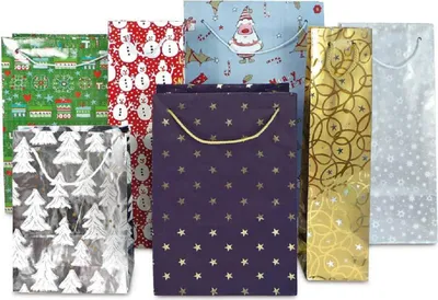 Produktbild von Weihnachts-Geschenktragetasche, 26x39x13cm, sortiert 4508-0099 Tragetasche
