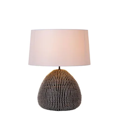 Immagine prodotto di Lampada da tavolo in erba marina, bianco e nero, E27, Maduka Lucide