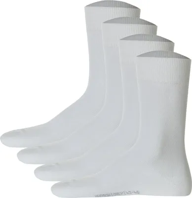 Produktbild von Hudson 4 Paar Herren Socken - Only 4-Pack, Strumpf, Komfortbund, Einfarbig Weiss 39-42