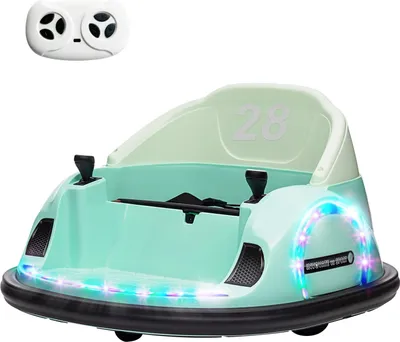 Zdjęcie produktu dla Elektryczny samochodzik zderzakowy dla dzieci, obrót o 360°, 2 km/h, zielony