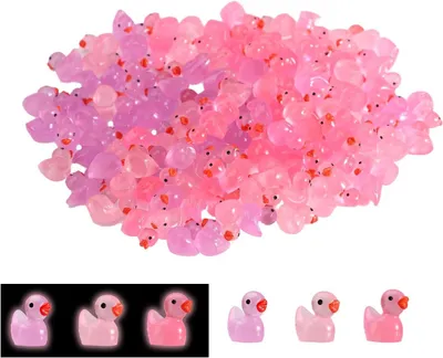 Productafbeelding van Mini Hars Eenden - Kleine Figuurtjes - Decoratie Creëren - Glow-in-the-dark - 120 Stuks - Mix Kleuren