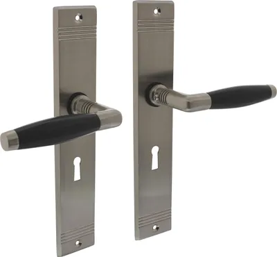 Immagine prodotto di Maniglie per porte con piastra in nichel SL distanza 56 mm - opaco - per set