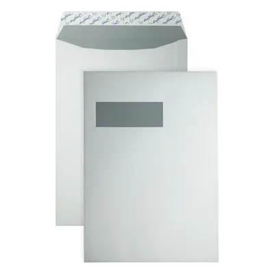 Produktbild von DULA EA4 Umschläge - Aktenumschlag - Venster links - 220 x 312 mm - 250 Stück - Weiß -selbstklebend mit Klebestreifen - 120 g