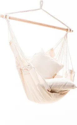 Produktbild von Hängematte Hängestuhl Hängesessel Baumwolle Hängesitz Exklusives Design UV beständig strapazierfähig hochwertige Qualität in beige Relax IV Jet-Line