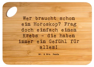 Produktbild von Mr. & Mrs. Panda Brett Spruch Krebs Gefühl - Transparent - Geschenk, Geschenke Sternzeichen, Einfühlungsvermögen, Inspiration, Astrologie, Horoskop, Intuition, Holzbrett