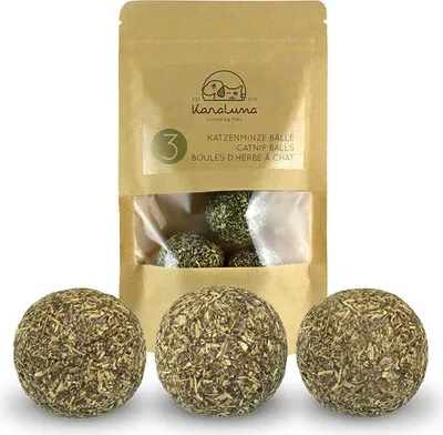 Produktbild von Katzenminze Spielzeug aus 100% natürlicher Katzenminze getrocknet & gepresst I Katzenspielzeug Katzen Spielzeug Catnip Balls Katze Beschäftigung Fun Ball Katzen