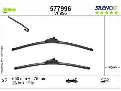 Produktbild von Valeo Silencio Flachblätter Scheibenwischer VF996 650 + 475 mm 2 Stück