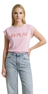 Produktbild von Replay REGULAR Damen T-Shirt Rosa : Größe - L Größe: L
