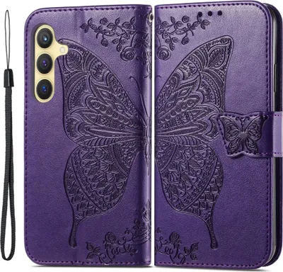 Produktbild von Samsung Galaxy S24 Hülle - Coverup Schmetterling Klapphülle - Violett