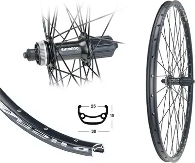 Produktbild von Bärwinkels Hinterrad 27,5" Shimano Disc Centerlock MTB 8/9/10 fach 25-584 Hohlkammerfelge