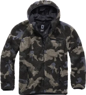 Produktbild von Brandit Teddyfleece Outdoorjacke mit Kapuze Größe 5XL Farbe Dunkles Tarnmuster