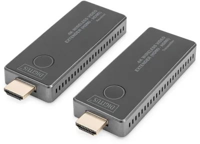 Obrázek produktu pro Digitus DS-55323, 3840 x 2160 px, AV vysílač a přijímač, 30 m, Kabelový a bezdrátový, Černá, Stříbrná, HDCP