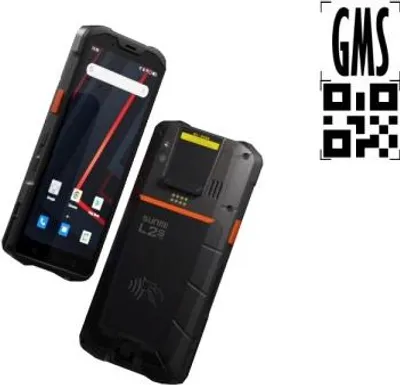 Two rugged mobile computers are shown against a white background, with a logo and QR code in the upper right corner.
