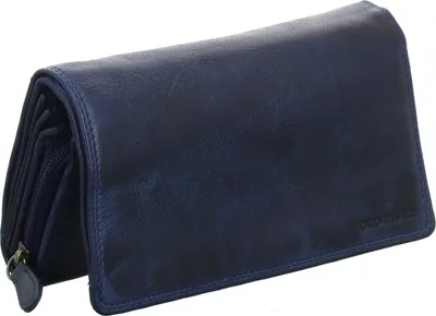 Produktbild von Stylische Vintage Reißverschluss-Geldbörse für Damen – Old River Portemonnaie dunkelblau schattiert