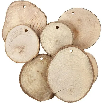 Produktbild von Holzscheiben - Sortiment, D: 4-7 cm, Stärke: 5 mm, 25Stck.