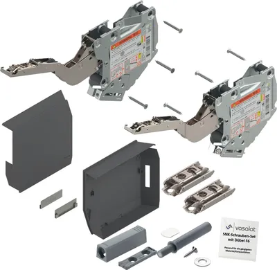 Produktbild von Blum Aventos Tip On Kraftspeicher 220-500 tiefgrau mit Exzenter-Montageplatte