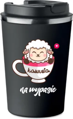 Obrázok produktu pre Termohrnček Premium s potlačou KAWUSIA NA WYPASIE, 350 ml, 0,35 l, KT_006