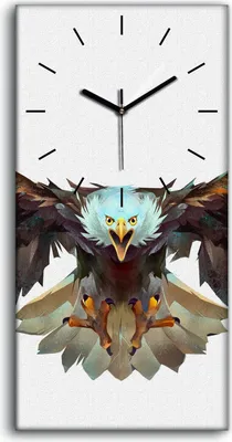 Produktbild von Wandbild Leinwand Bilder mit Uhr Geräuschlos 30x60 Tier Vogel Adler Kunst - schwarze Hände