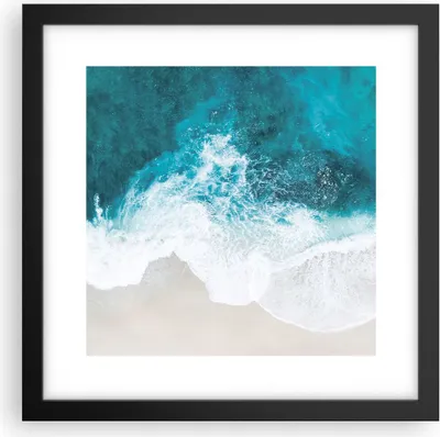 Produktbild von Gerahmtes Poster - Schwarzer Rahmen - Luftaufnahmen Strand Welle - 30x30 cm - Wand Bild - Wanddeko - Wandbilder - Kunstposter - Wandposter - Bilderrahmen - Bilder - Kunstdruck - P2BAC30x30-4686