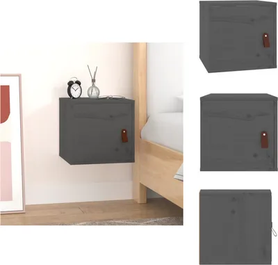 Produktbild von vidaXL Wandschrank Grau 31,5x30x30 cm Massivholz Kiefer -  Wandregale