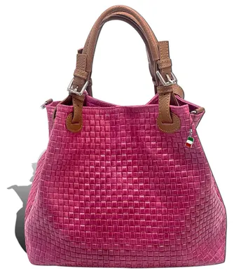 Immagine prodotto di Borsa a mano rosa marrone Florence modello intrecciato in pelle D2OTF164P