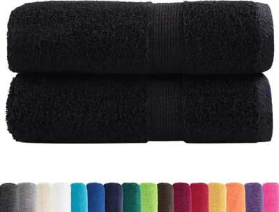 Produktbild von vidaXL Premium-Gästetücher SOLUND 2 Stk. Schwarz 30x50 cm 600 g/m²