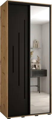 Produktbild von MEBLE KRYSPOL Davos 13 Schrank, zwei Türen - 235,2x110x60 cm - Artisan Schwarz Schwarz