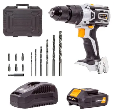 Image de Perceuse à percussion sans fil 18V brushless - Maxxpack - avec batterie 2.0Ah et chargeur