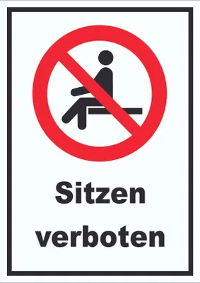 Produktbild von Sitzen verboten Schild A5 (148x210mm)