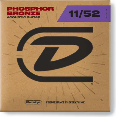 Imagen del producto de Cuerdas acústicas Dunlop, calibre ligero, bronce fósforo, 11-52
