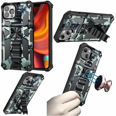 Obrázok produktu pre Pre Apple iPhone 13 Pro Camouflage Nárazuvzdorné pancierové puzdro TPU na mobilný telefón Svetlozelené