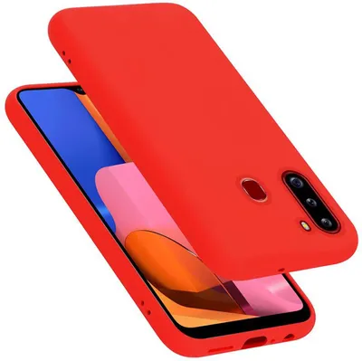 Produktbild von Cadorabo Schutzhülle für Samsung Galaxy A21 Hülle in Rot Handyhülle Case Cover TPU Etui