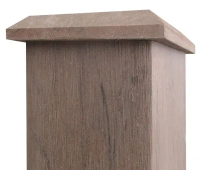 Produktbild von Belladoor WPC Pfosten Oslo Bicolor Braun 8,5 x 8,5 cm, Zaunbohlenpfosten, WPC Pfosten mit Pfostenkappe, witterungsbeständig, pflegeleicht, langlebig, UV beständig, stabil