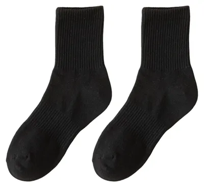 Produktbild von 1 Paar Uni-Socken für Herbst und Winter, mittelhoch geschnitten, einfarbig, feuchtigkeitsabsorbierend, dehnbar, gestrickt, für Damen und Herren, ideal für den täglichen Gebrauch
