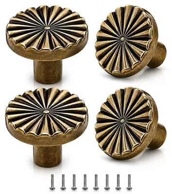 Imagen del producto de 4 piezas de pomos de bronce para muebles