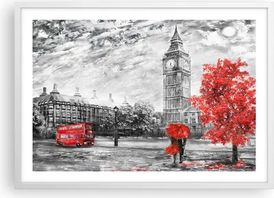 Produktbild von Gerahmtes Poster - Weißer Rahmen - London Bus - 70x50 cm - Wand Bild - Wanddeko - Wandbilder - Kunstposter - Wandposter - Bilderrahmen - Bilder - Kunstdruck - Wandbild - P2WAA70x50-3866