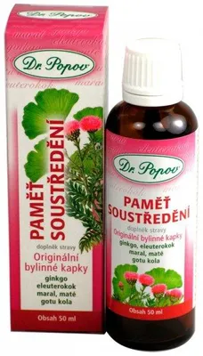 Obrázok produktu pre Bylinné kvapky - Pamäť sústredenie - 50ml