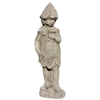Immagine prodotto di Bella figura di pietra elfo giglio per il giardino, in pietra fusa Nuovo resistente al gelo e alle intemperie, elfo prato fiore fata figura da giardino per la decorazione SU-2145